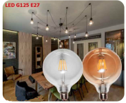 Лампа свiтлодiодна 4W E27 2200K бурштинова Velmax V-Filament-Amber-G125
