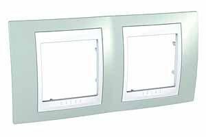 MGU6.004.870 Рамка 2-местная, морская волна - белая гориз. Unica Plus Schneider Electric