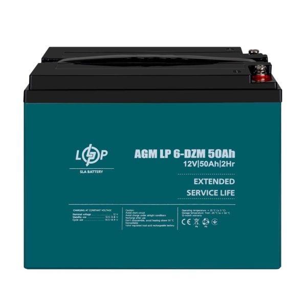 Аккумулятор тяговый свинцово-кислотный AGM LP LogicPower LP6-DZM-50Ah