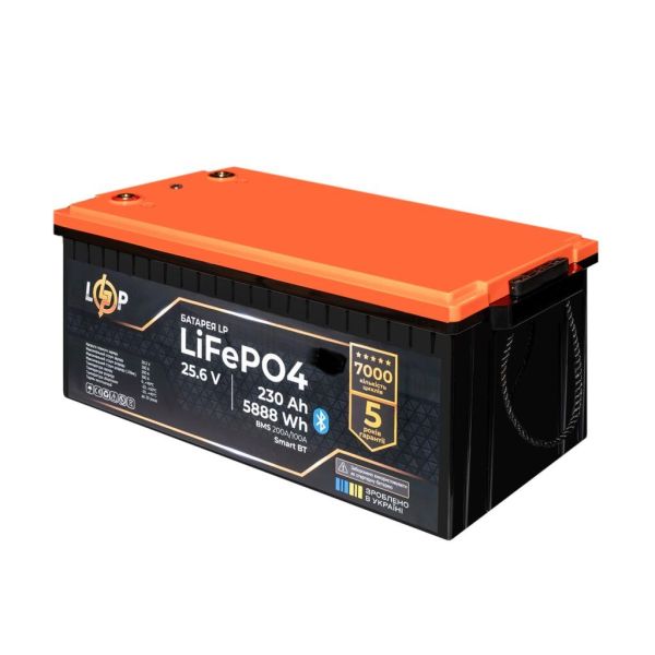 Аккумулятор LiFePO4 LP LogicPower 25,6V - 230Ah 5888Wh BMS 200A-100А пластик Smart