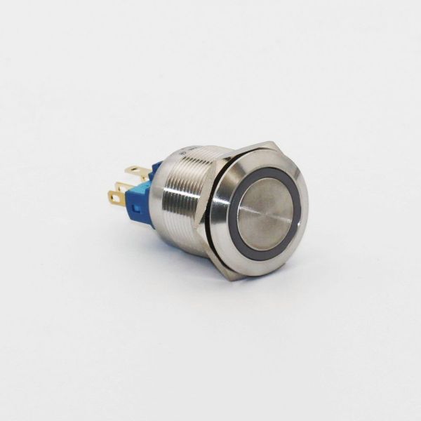 Кнопка металлическая Takel КНМ-22-FJ-E 24V 1NO1NC плоская зеленый