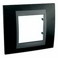 MGU66.002.293 Рамка 1м, черный родий-графит, гориз. Unica Top Schneider Electric