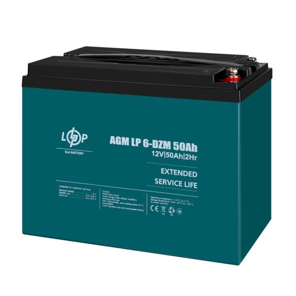 Аккумулятор тяговый свинцово-кислотный AGM LP LogicPower LP6-DZM-50Ah