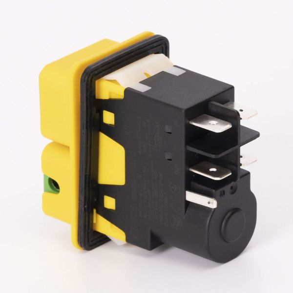 Пусковая электромагнитная кнопка ESSB-102YC 5pin, желтая рамка