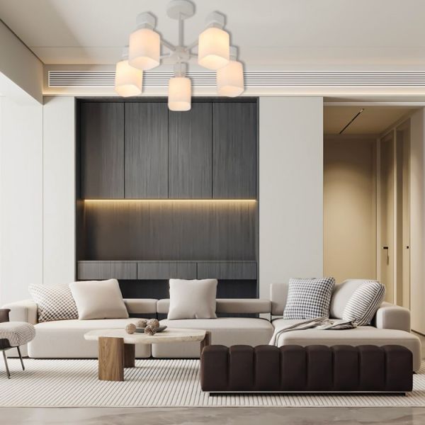Світильник люстра Ardero BL1150 Olivia 5хЕ14 під лампу скло білий