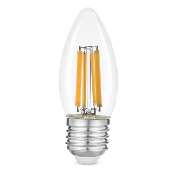 Лампа Feron led 7.6W 4000K 1255Lm E27 С35 230V свечка филамент