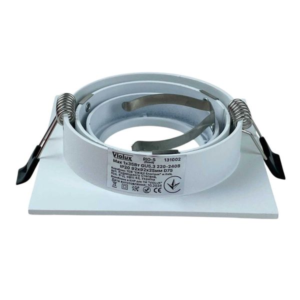 Светильник точечный встроенный Violux Rio-S GU5.3 35W 220V IP20 квадрат белый