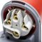 Розетка силова каучук TP electric настінна 32А-4 (3Р+РЕ) IP44 сірий червоний