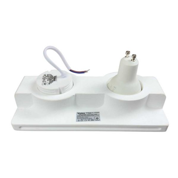 Светильник точечный встроенный Violux Morion-2L GU10 max 2х35W прямоугольник гипс IP20 белый