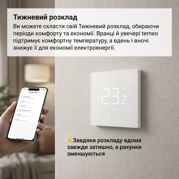 Терморегулятор Terneo nx белый