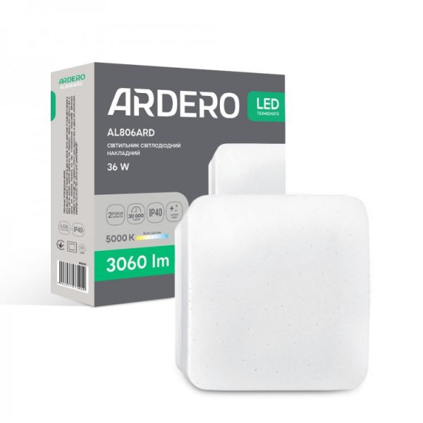 Світильник накладний Ardero led al806ard 36Вт 5000К 3060Лм IP40 зоряне небо