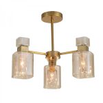 Світильник люстра Ardero BL1130-2 Olivia 3хЕ14 під лампу скло золото
