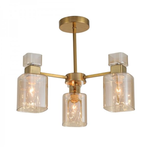 Светильник люстра Ardero BL1130-2 Olivia 3хЕ14 под лампу стекло золото