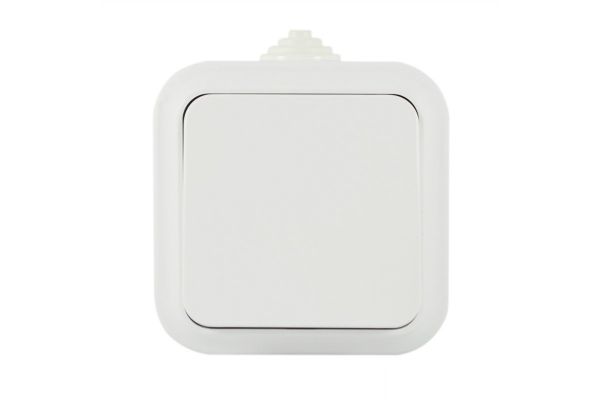 Вимикач 1 клавішний IP54 Bylectrica Пралеска Аква білий А1 6-222