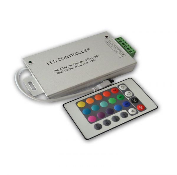 RGB контролер IR інфрачервоний 24 кнопки на пульті Aluminum 12A