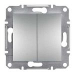 Выключатель 1-полюсный, 2-клавишный Алюминий Asfora Plus Schneider Electric EPH0300161