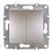 Выключатель 1-полюсный 2-клавишный Бронза Asfora Plus Schneider Electric EPH0300169