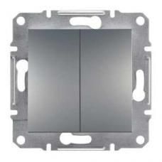Вимикач двоклавішний самозажимний Сталь ASFORA Schneider Electric EPH0300162