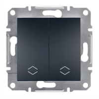 Переключатель 2-клавишный проходной Антрацит Asfora Plus Schneider Electric EPH0600171