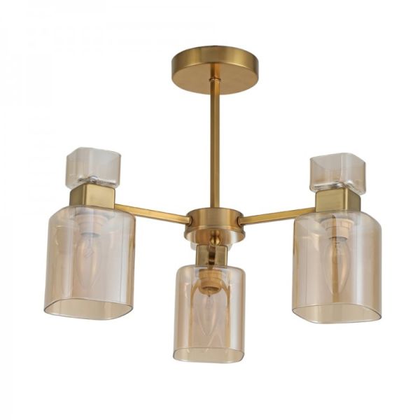 Светильник люстра Ardero BL1130-2 Olivia 3хЕ14 под лампу стекло золото
