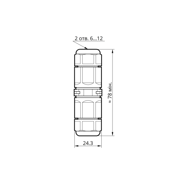 Конектор для кабеля K25 5pin 0,5-4мм2 IP68 Takel