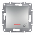 Кнопка Звонок с подсветкой Алюминий Asfora Plus Schneider Electric ЕPH1700161
