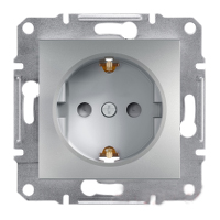 Розетка з заземлюючим контактом, зах. шторками Asfora Алюміній Schneider Electric EPH2900261