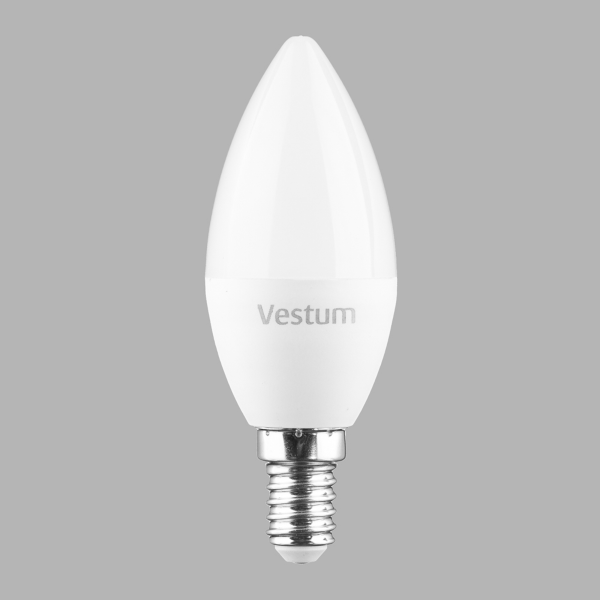Лампа LED Vestum C37 6W 4100K 220V E14