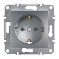 Розетка с заземлением Сталь Asfora Plus Schneider Electric EPH2900162   