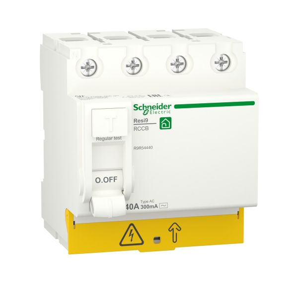 Вимикач диференційного струму ВДС 4P 40А 300мА тип AC Schneider Electric Resi9 R9R54440