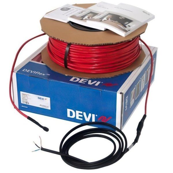 Теплый пол DEVI кабель двужильный DEVIflex 18T 22м 2,8м² 395Вт 140f1238