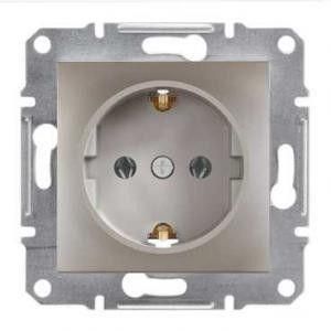 Розетка з заземленням Бронза Asfora Schneider Electric EPH2900169