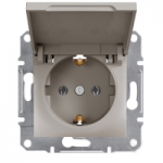 Розетка с заземлением, с крышкой Бронза Asfora Plus Schneider Electric EPH3100169