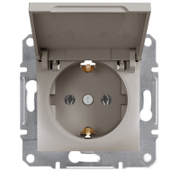 Розетка с заземлением, с крышкой Бронза Asfora Plus Schneider Electric EPH3100169