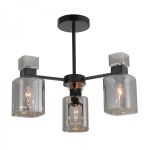 Світильник люстра Ardero BL1130-1 Olivia 3хЕ14 під лампу скло чорний