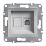 Розетка телефонная RJ11 4-х контактная алюминий Asfora Schneider Electric EPH4100161