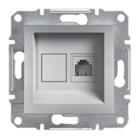 Розетка телефонная RJ11 4-х контактная алюминий Asfora Schneider Electric EPH4100161