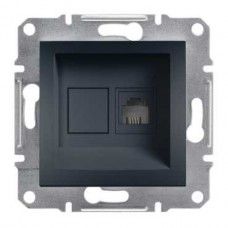Розетка телефонная RJ11 4-х контактная антрацит Asfora Schneider Electric EPH4100171