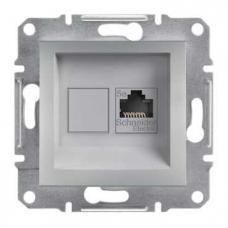 Розетка компьютерная RJ45 кат.5е UTP 1-местная Алюминий Asfora Plus Schneider Electric EPH4300161