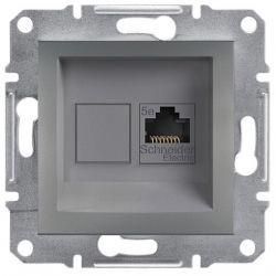 Розетка комп,ютерна RJ45 кат.5е UTP 1-гніздо сталь Asfora Schneider Electric EPH4300162