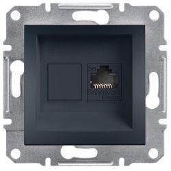 Розетка компьютерная RJ45 кат.5е UTP 1-местная Антрацит Asfora Plus Schneider Electric EPH4300171