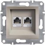 Розетка компьютерная RJ45 кат.5е UTP двойная Бронза Asfora Plus Schneider Electric EPH4400169