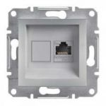 Розетка компьютерная RJ45 кат.6 UTP одинарная Алюминий Asfora Plus Schneider Electric EPH4700161