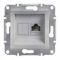 Розетка компьютерная RJ45 кат.6 UTP одинарная Алюминий Asfora Plus Schneider Electric EPH4700161