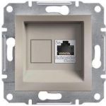 Розетка компьютерная RJ45 кат.6 UTP одинарная Бронза Asfora Plus Schneider Electric EPH4700169