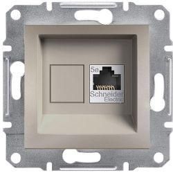 Розетка компьютерная RJ45 кат.6 UTP одинарная Бронза Asfora Plus Schneider Electric EPH4700169
