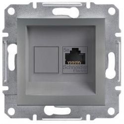 Розетка комп,ютерна RJ45 кат.6 UTP 1-гніздо сталь Asfora Schneider Electric EPH4700162