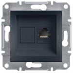 Розетка компьютерная RJ45 кат.6 UTP одинарная Антрацит Asfora Plus Schneider Electric EPH4700171