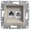 Розетка комп. и телеф. (RJ45, Cat. 5e UTP + RJ12) бронза Asfora Schneider Electric EPH4900169