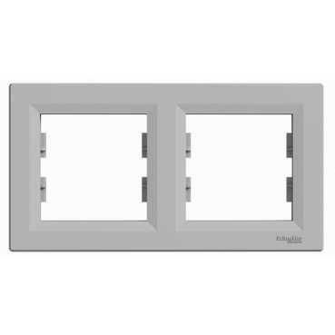 Рамка 2-местная горизонтальная Алюминий Asfora Plus Schneider Electric EPH5800261